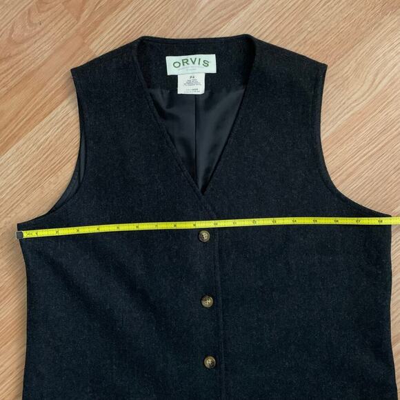 Orvis 100% Carded Wool Charcoal Gray Sleeveless Jumper Shift Dress Size P4 - Picture 9 of 12